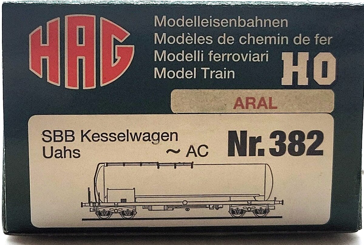 HAG 382 HO Scale SBB ARAL Tank Car LN/Box