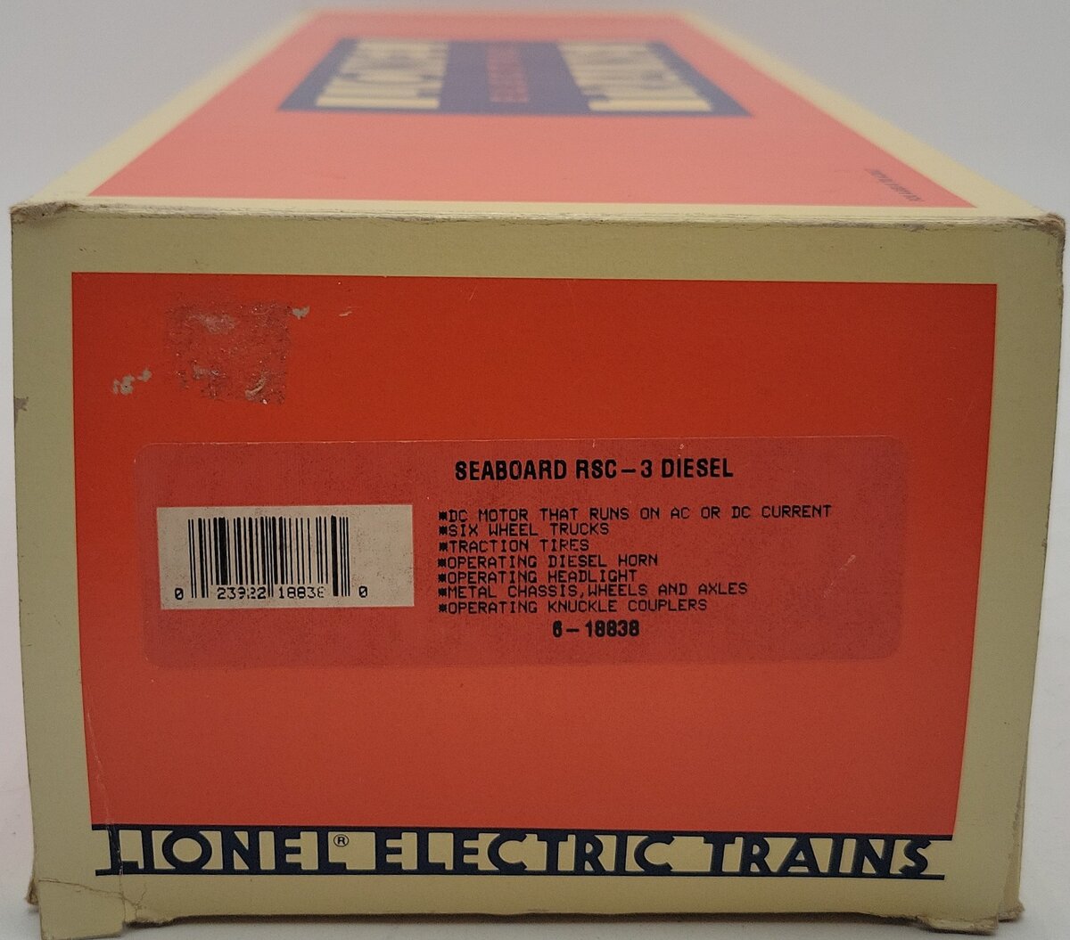 Lionel 6-18838 Seaboard RSC-3 Diesel Locomotive w/ Horn #1538 LN/Box