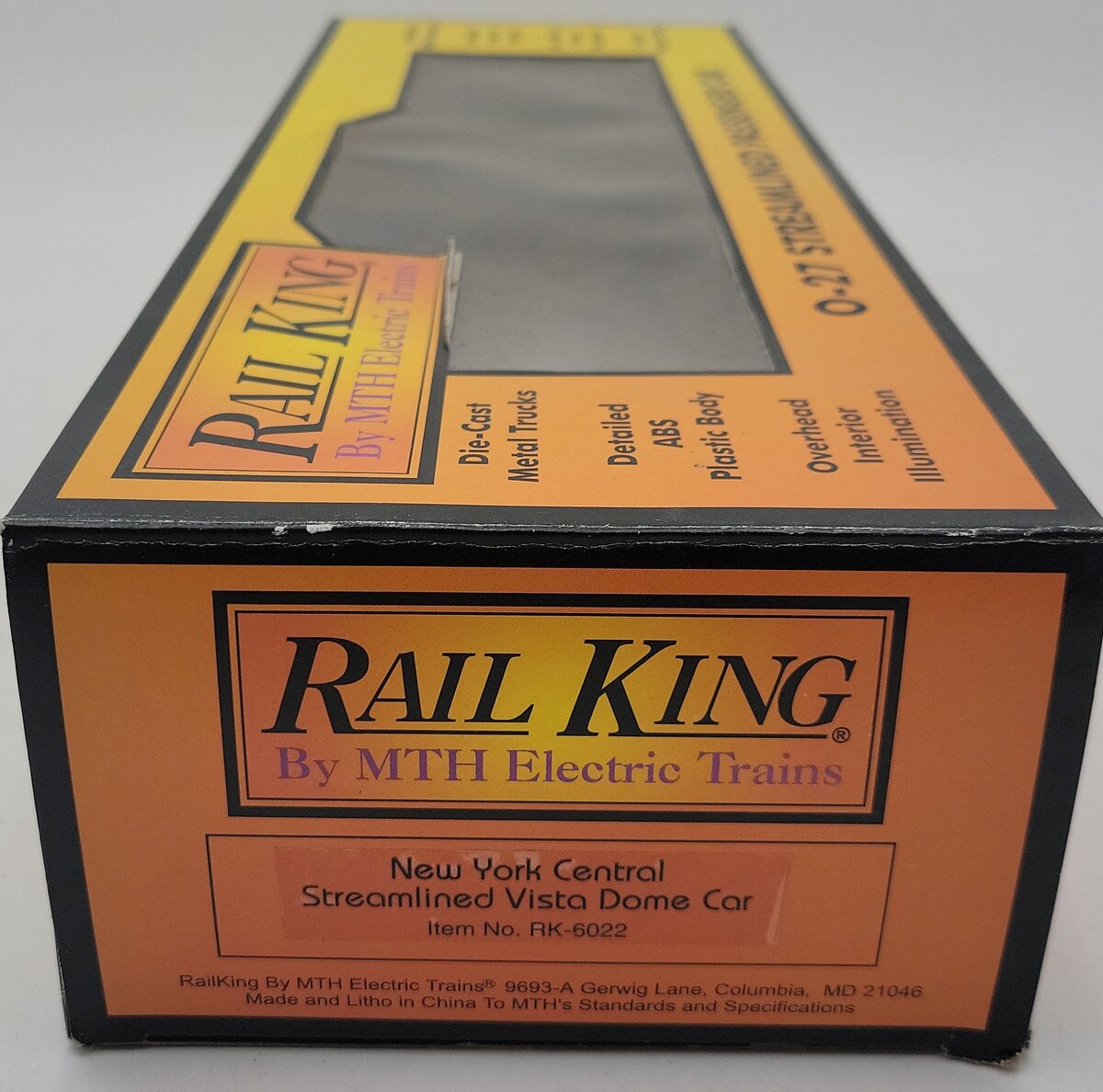 MTH 30-6022 O New York Central Streamlined Vista Dome Car #10590 LN/Box