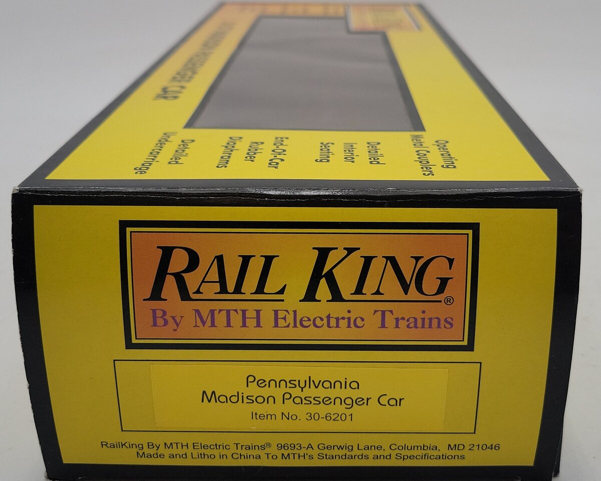 MTH 30-6201 O Pennsylvania Madison Coach Car #3466 LN/Box