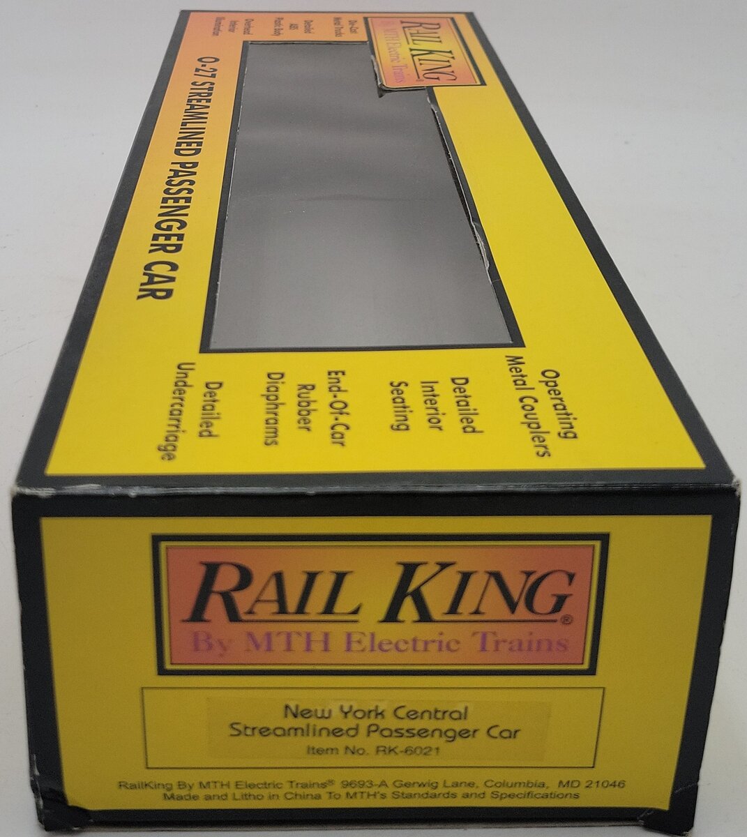 MTH 30-6021 New York Central Streamlined Passenger Car #10510 LN/Box