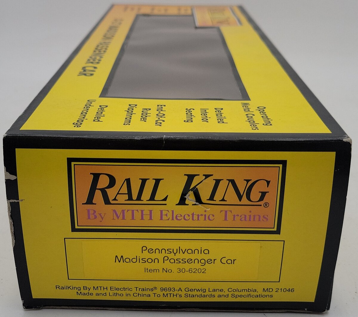 MTH 30-6202 O Pennsylvania Madison Coach Car #4363 LN/Box