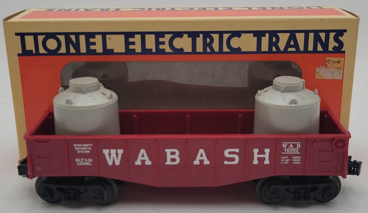 Lionel 6-16392 O Gauge Wabash Gondola With Canisters EX/Box
