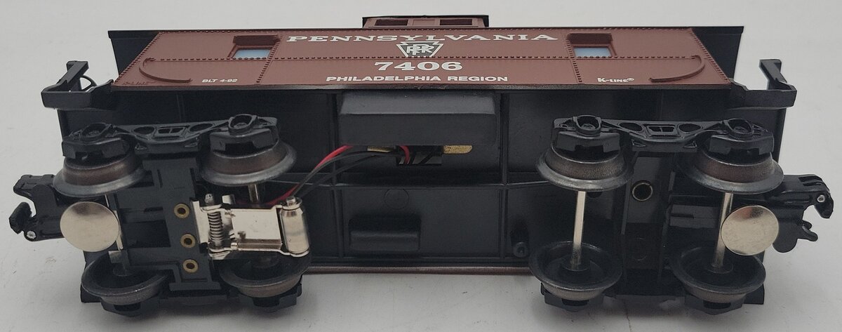 K-Line K7406 O Gauge Pennsylvania Caboose w/Smoke & Lights EX/Box