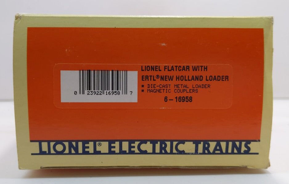 Lionel 6-16958 O Gauge Lionel Flatcar w/an Ertl New Holland Loader LN/Box