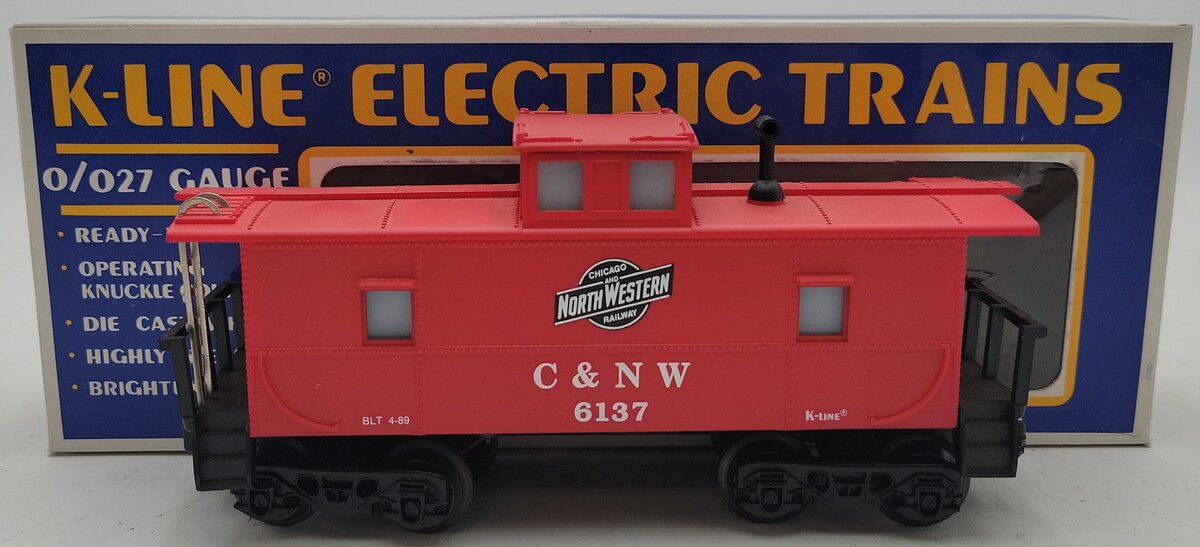 K-Line K6137 O/O27 Chicago & Northwestern Lighted Caboose LN/Box