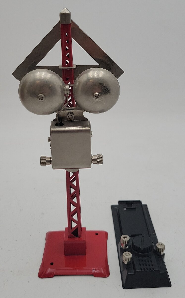MTH 30-1036 O&O27 Gauge Red Tinplate Warning Bell Signal #69 W/Track Activation EX/Box