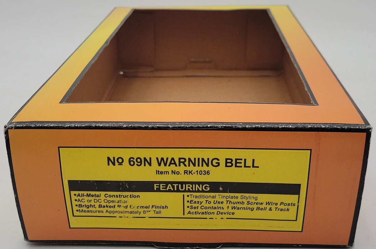 MTH 30-1036 O&O27 Gauge Red Tinplate Warning Bell Signal #69 W/Track Activation EX/Box