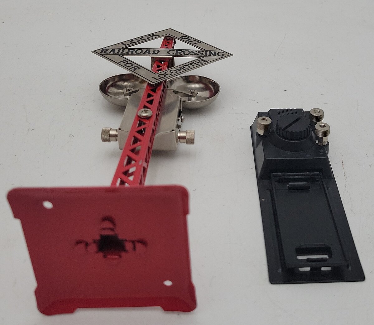 MTH 30-1036 O&O27 Gauge Red Tinplate Warning Bell Signal #69 W/Track Activation EX/Box