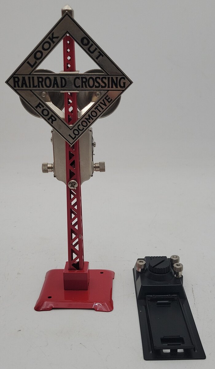 MTH 30-1036 O&O27 Gauge Red Tinplate Warning Bell Signal #69 W/Track Activation EX/Box