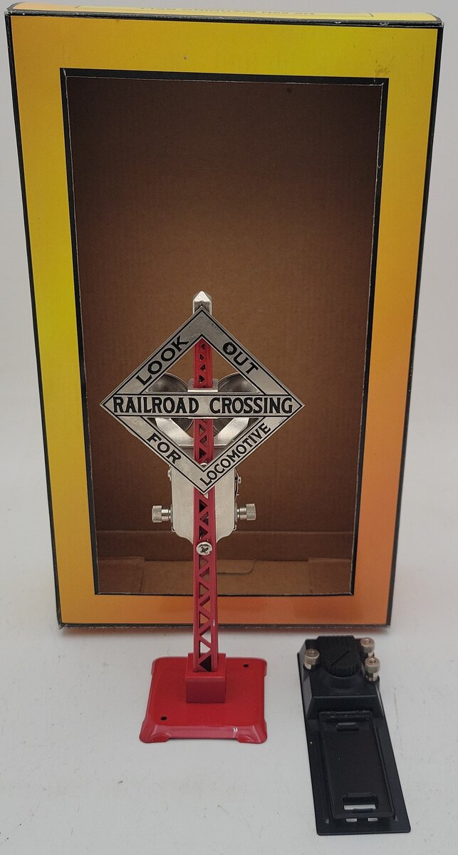 MTH 30-1036 O&O27 Gauge Red Tinplate Warning Bell Signal #69 W/Track Activation EX/Box