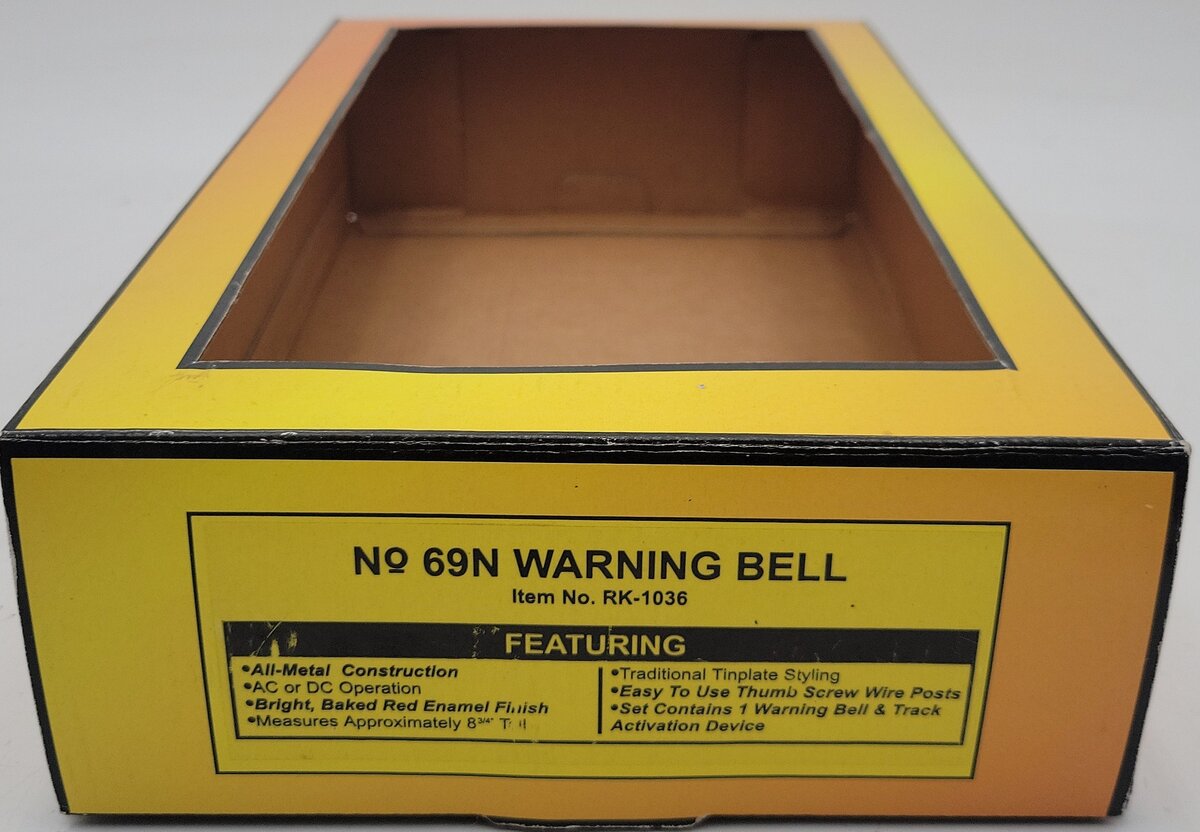 MTH 30-1036 O&O27 Gauge Red Tinplate Warning Bell Signal #69 W/Track Activation EX/Box