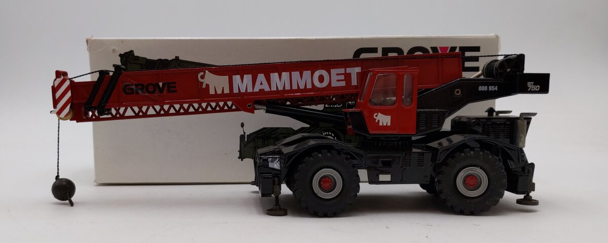 NZG Modelle 1:50 Scale Diecast Grove RT750 Truck Crane - Mammoet EX/Box