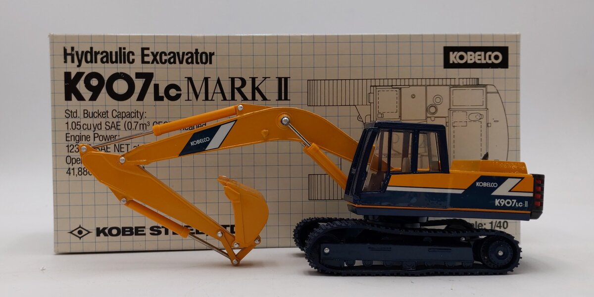 Modeling UI 1:40 Scale Diecast Kobelco Hydraulic Excavator K907LC MARKII LN/Box