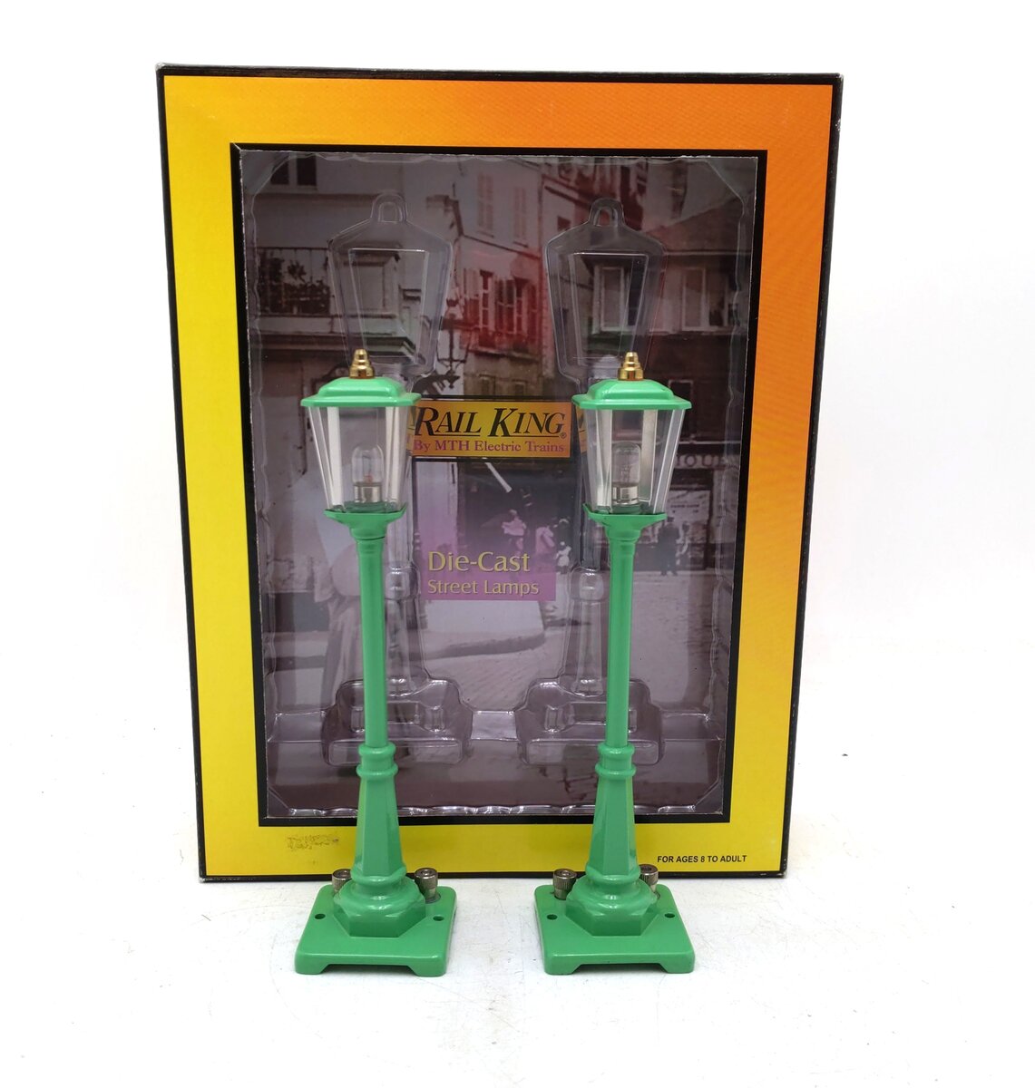 MTH 30-1083 O Light Green #56 Gas Lamp Set (Pack of 2) EX/Box