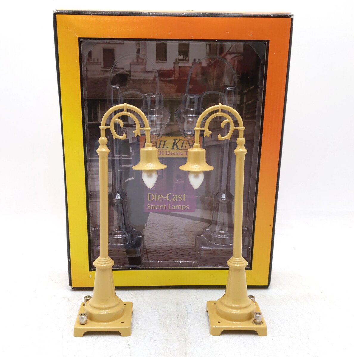 MTH 30-1067 O Scale #59 Cream Gooseneck 2-Lamp Set NIB