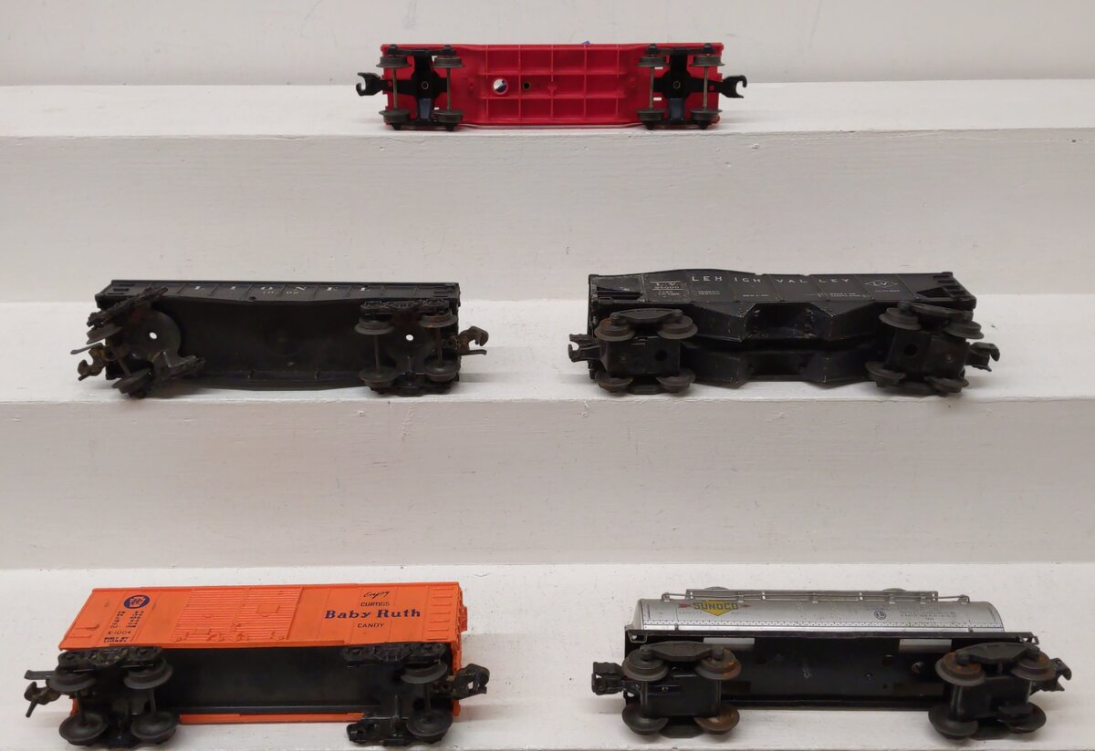 Lionel Vintage O Freight Cars: X1004, 6465, 1002, 6456, 3309 [5] VG