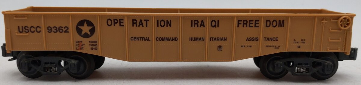 K-Line K9362O Gauge Operation Iraqi Freedom Gondola EX