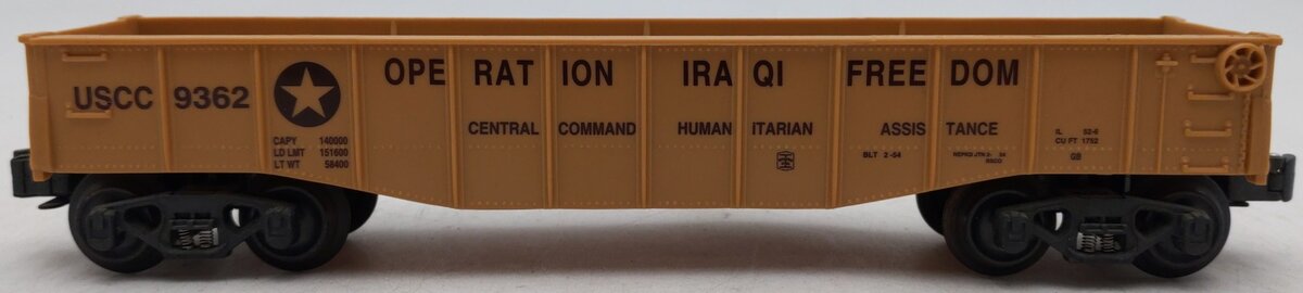K-Line K9362O Gauge Operation Iraqi Freedom Gondola EX