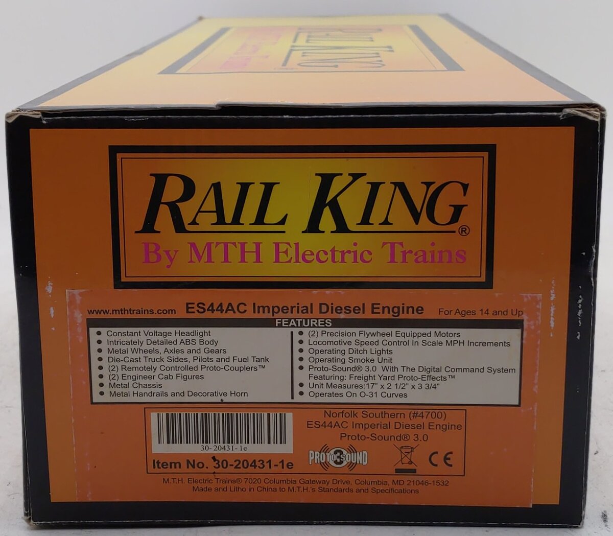 MTH 30-20431-1e O Gauge NS/Echo ES44AC Imperial Diesel Engine w/PS 3.0 #4700 EX/Box