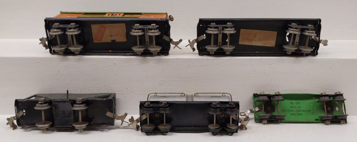 Lionel Vintage O Gauge Freight Cars: 651, 654, 803, 812, 813 [5] VG