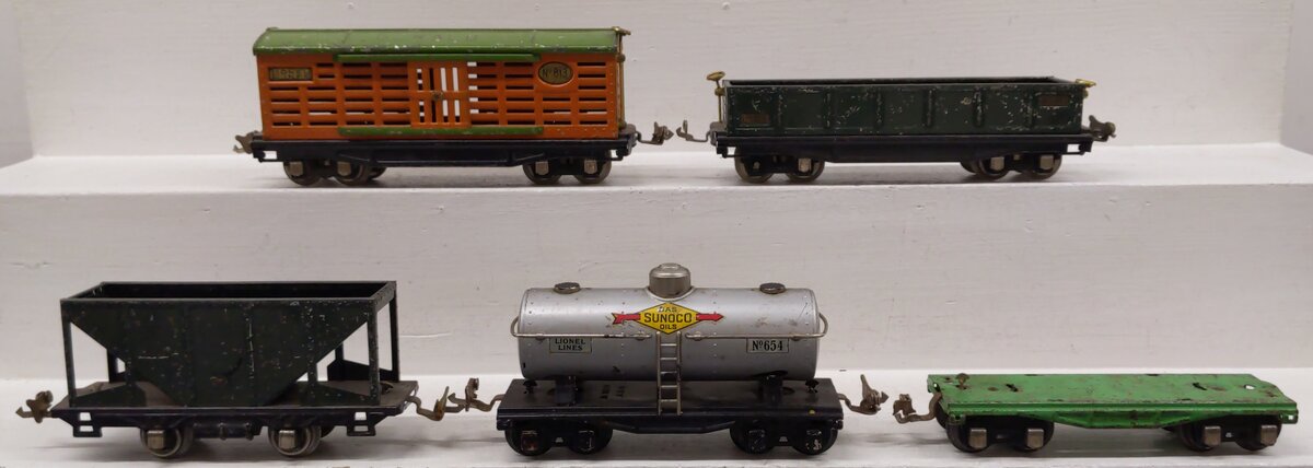 Lionel Vintage O Gauge Freight Cars: 651, 654, 803, 812, 813 [5] VG