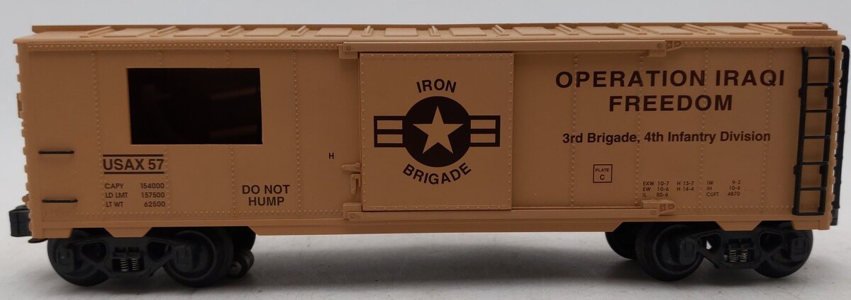 K-Line K641-8018 O Gauge Operation Iraqi Freedom Boxcar w/Machine Guns & Sound EX