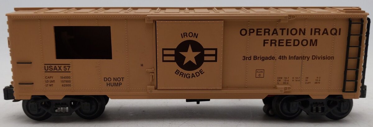 K-Line K641-8018 O Gauge Operation Iraqi Freedom Boxcar w/Machine Guns & Sound EX