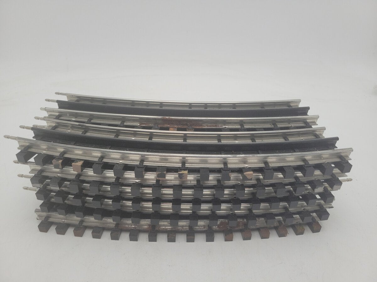 K-Line O Gauge Super K 10 1/2in Curved Track Sections (10) VG