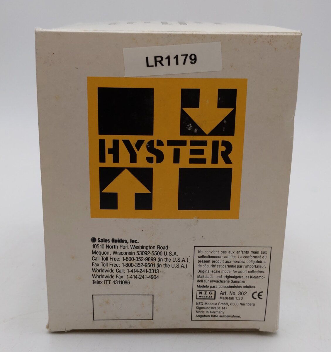 NZG 362 Modelle 1:30 Scale Diecast Hyster Metal Truck H250XL EX/Box
