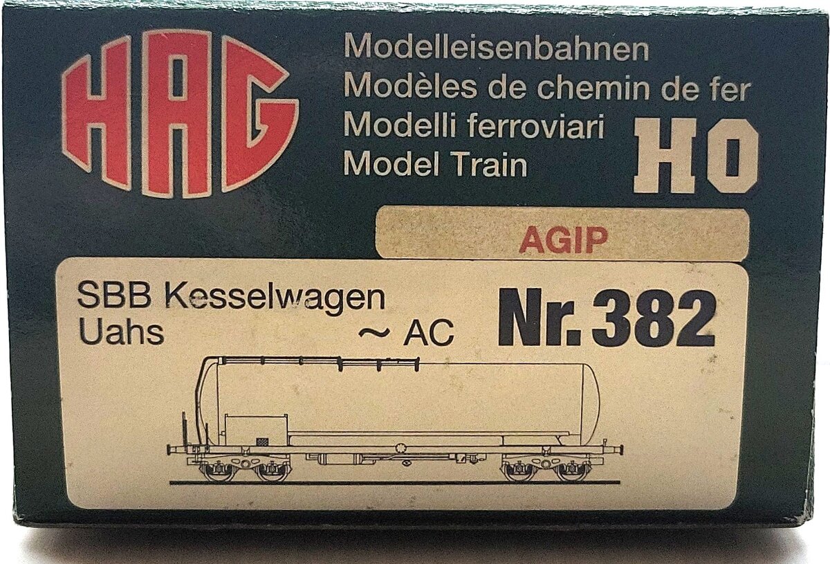 HAG 382 HO Scale SBB Agip Tank Car LN/Box