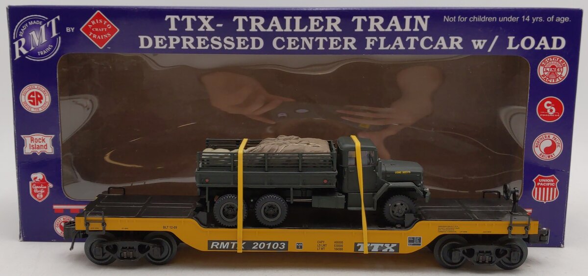 RMT 96699033 O Gauge RMTX Flat Car w/Beep Shell Load #20103 EX/Box