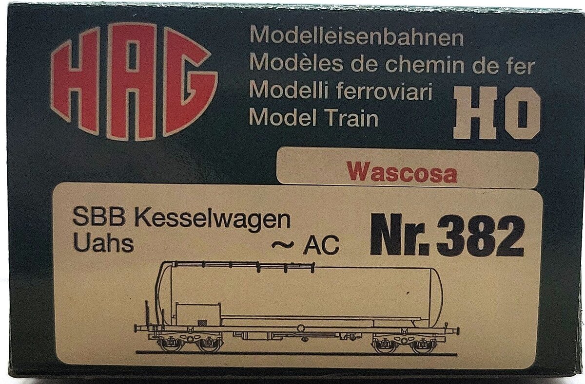 HAG 382 HO Scale SBB Wascosa Tank Car LN/Box