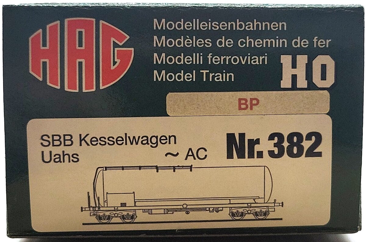 HAG 382 HO Scale SBB BP Tank Car LN/Box
