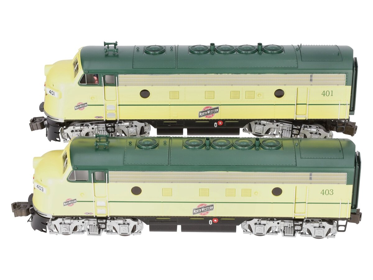 Lionel 6-38754 O C&NW Legacy F-7 AA Diesel Locomotive Set #401/#403 EX/Box