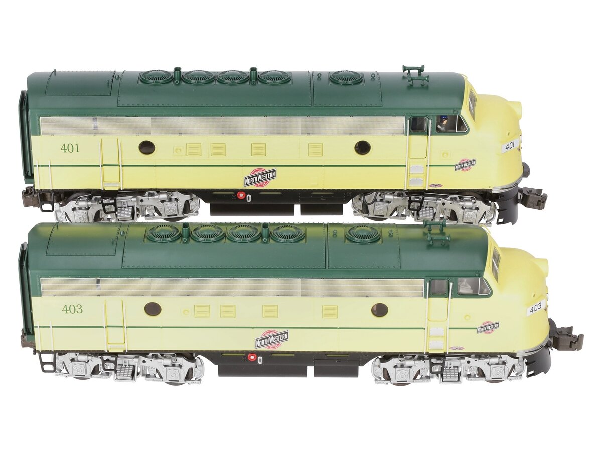 Lionel 6-38754 O C&NW Legacy F-7 AA Diesel Locomotive Set #401/#403 EX/Box