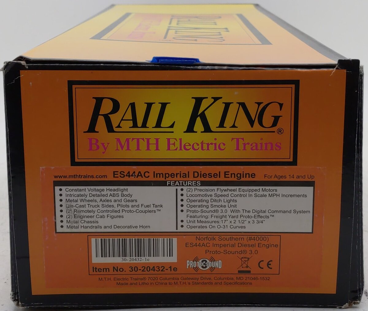 MTH 30-20432-1e NS ES44AC Imperial Diesel Engine w/PS 3.0 #4000 EX/Box