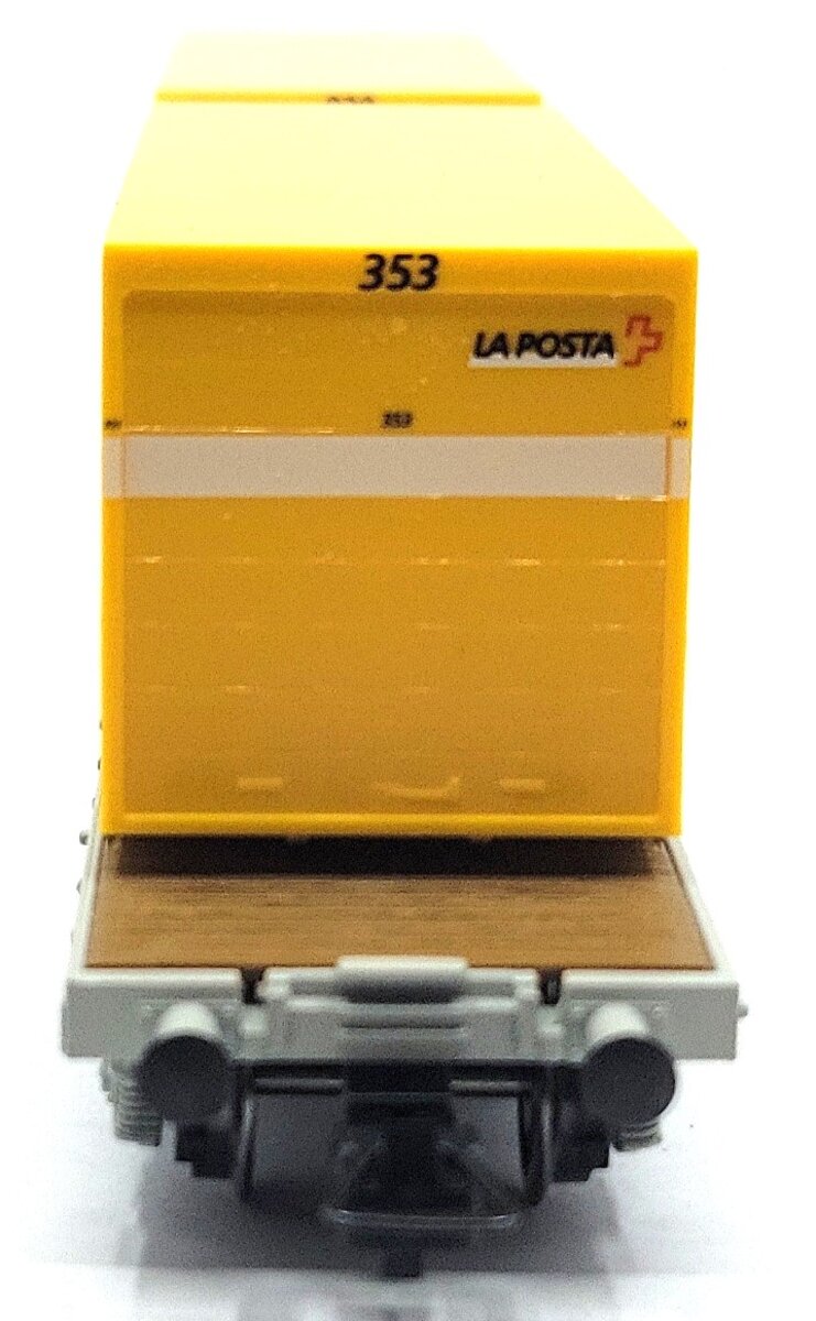 HAG 79 032 HO Scale SBB Flatcar w/ 2 LA POSTA Loads LN/Box