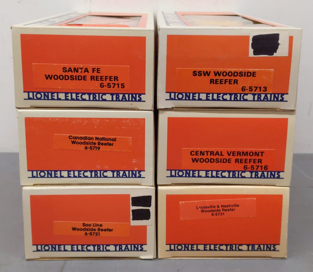 Lionel O Gauge Assorted Reefer Cars #5713,5715,5716,5719,5721,5731 [6] EX/Box