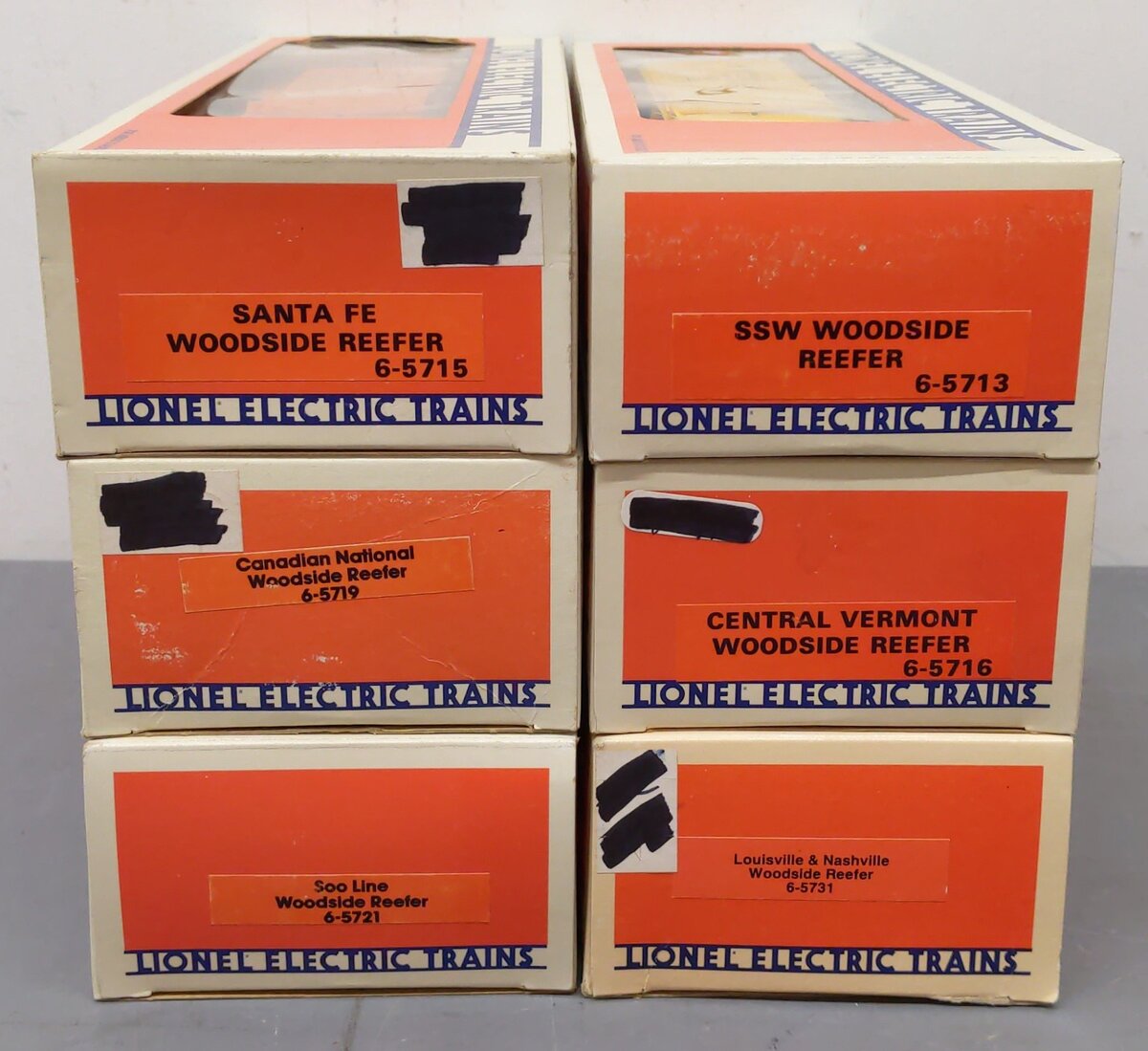 Lionel O Gauge Assorted Reefer Cars #5713,5715,5716,5719,5721,5731 [6] EX/Box