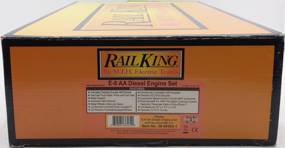 MTH 30-20393-1 O Gauge Alaska E-8 AA Diesel Engine Set w/ PRS 3.0 #2401, #2402 EX/Box