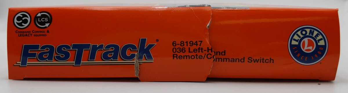 Lionel 6-81947 O-36 Remote Left Hand FasTrack Switch Turnout EX/Box