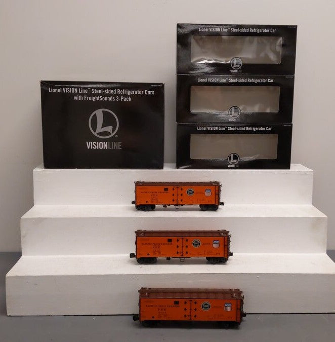 Lionel 2026970 O VISIONLINE Pacific Fruit Express Reefer Cars (Pack of 3) LN/Box