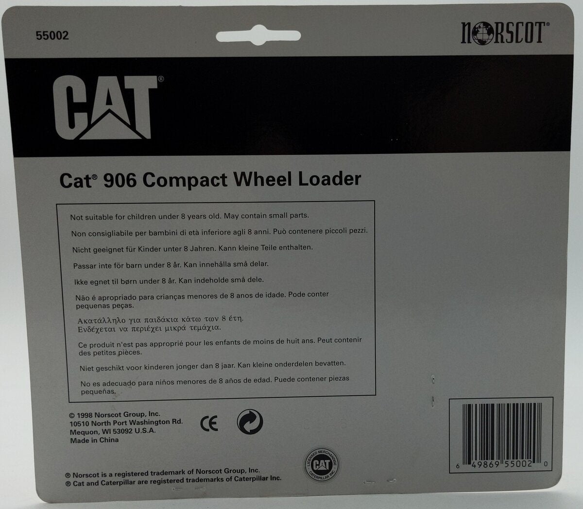 Norscot 55002 1:50 Diecast CAT 906 Compact Wheel Loader NIB