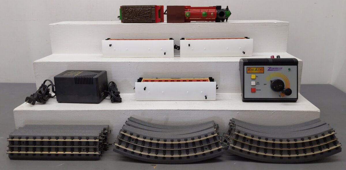 MTH 30-4141-0 O Christmas RailKing RTR 4-6-0 Steam Locomotive Set w/ LocoSound EX/Box