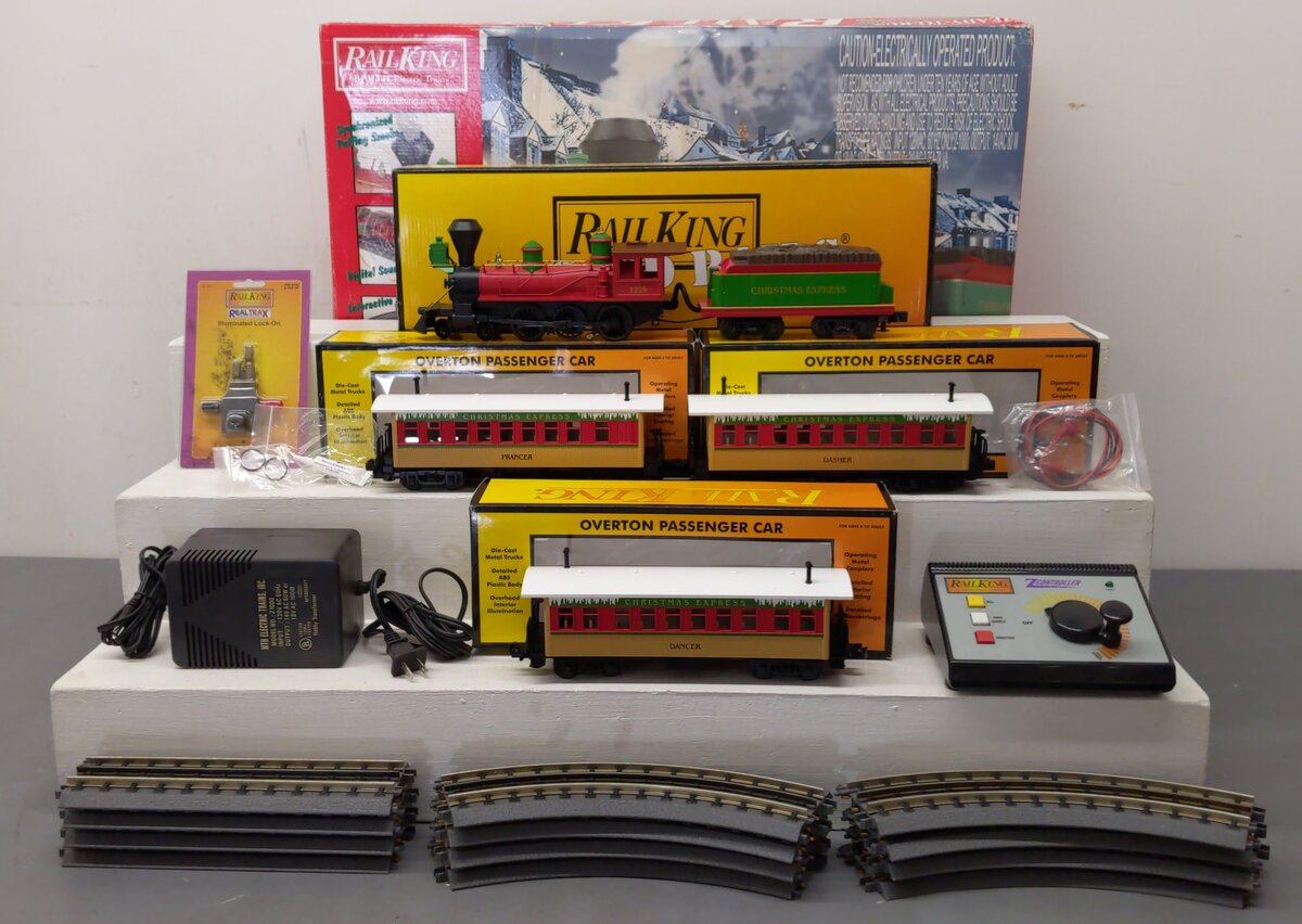 MTH 30-4141-0 O Christmas RailKing RTR 4-6-0 Steam Locomotive Set w/ LocoSound EX/Box