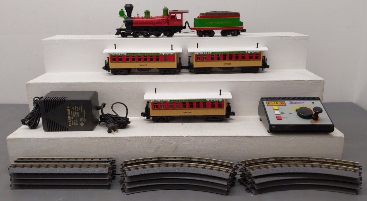MTH 30-4141-0 O Christmas RailKing RTR 4-6-0 Steam Locomotive Set w/ LocoSound EX/Box