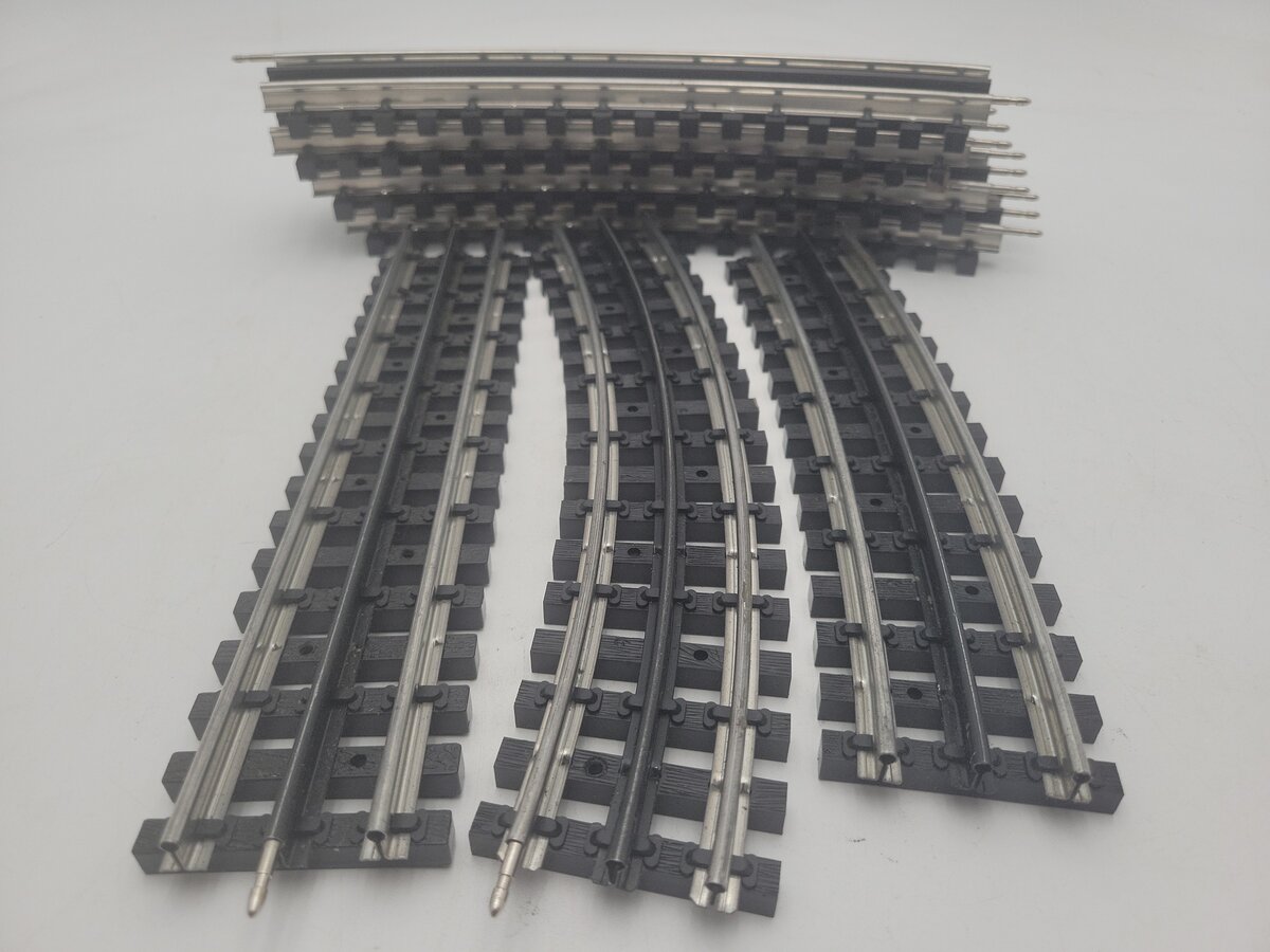 K-Line O Gauge Assorted Straight & Curved Super K Shadow Rail Track Sections [7] VG