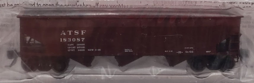 Bluford Shops BLU15-12 N Scale Santa Fe 3-Bay Offset Side Hopper Car 3-Pack NIB