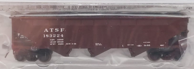 Bluford Shops BLU15-12 N Scale Santa Fe 3-Bay Offset Side Hopper Car 3-Pack NIB